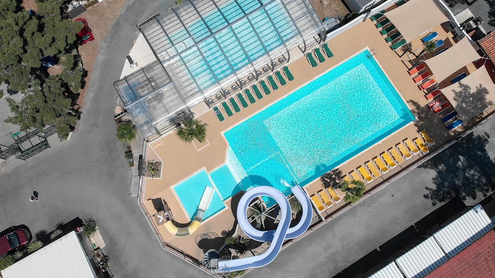 Vue Panoramique sur l'espace aquatique du Camping la siesta a la Faute sur mer - Camping La Siesta | La Faute sur Mer